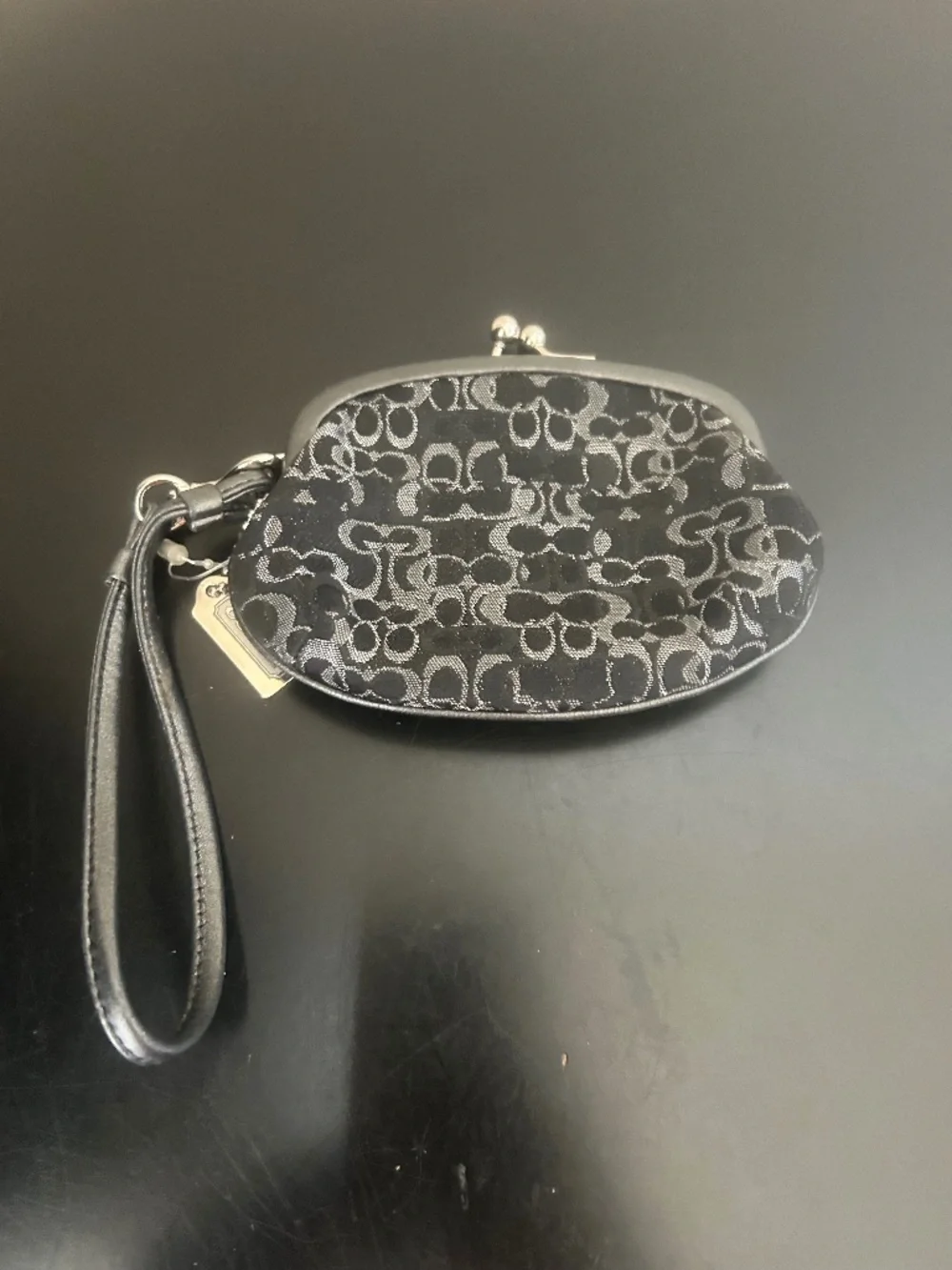 Coach Optic Signature Lurex Kisslock Pouch. Vintage.